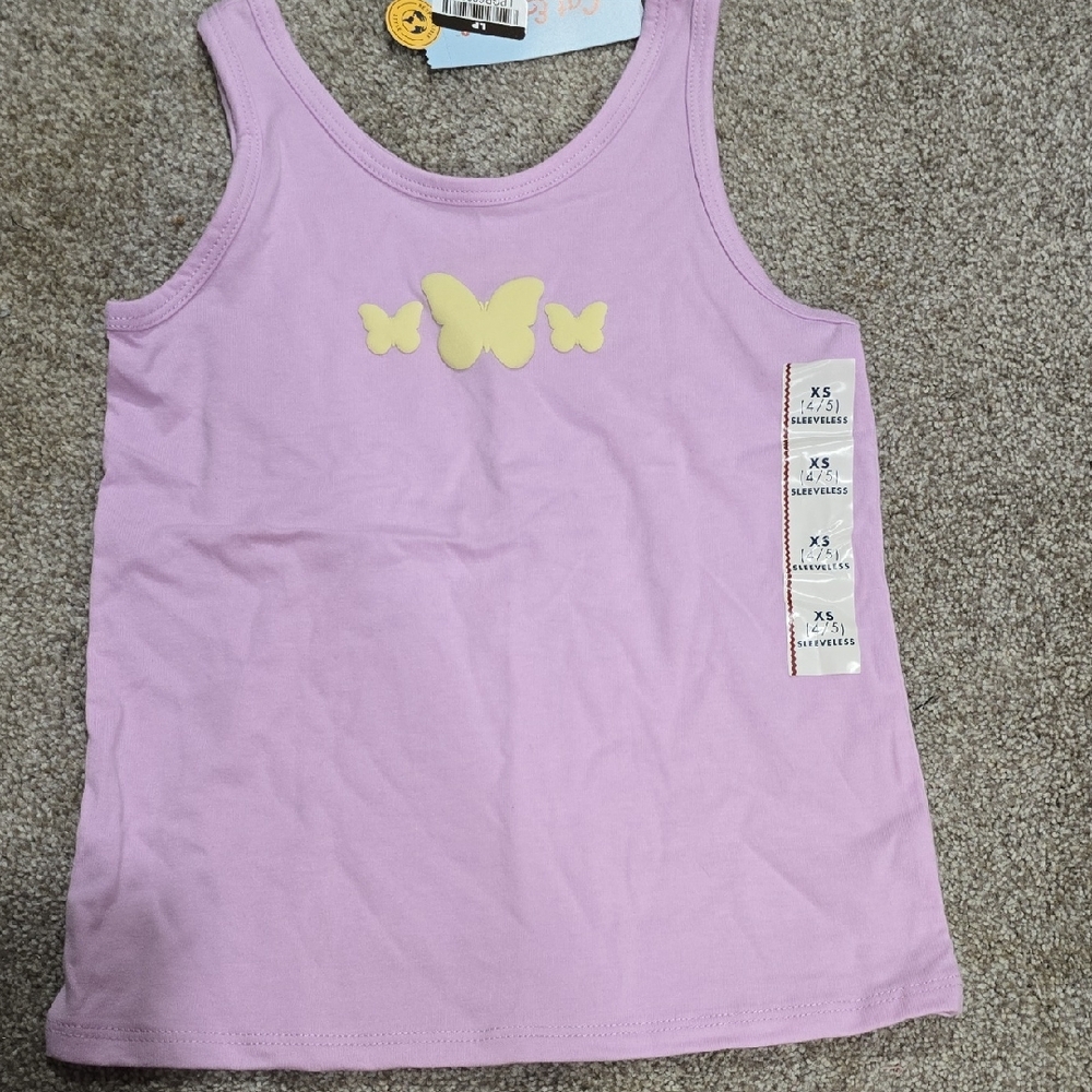Cat & Jack Purple Tank W Butterflies